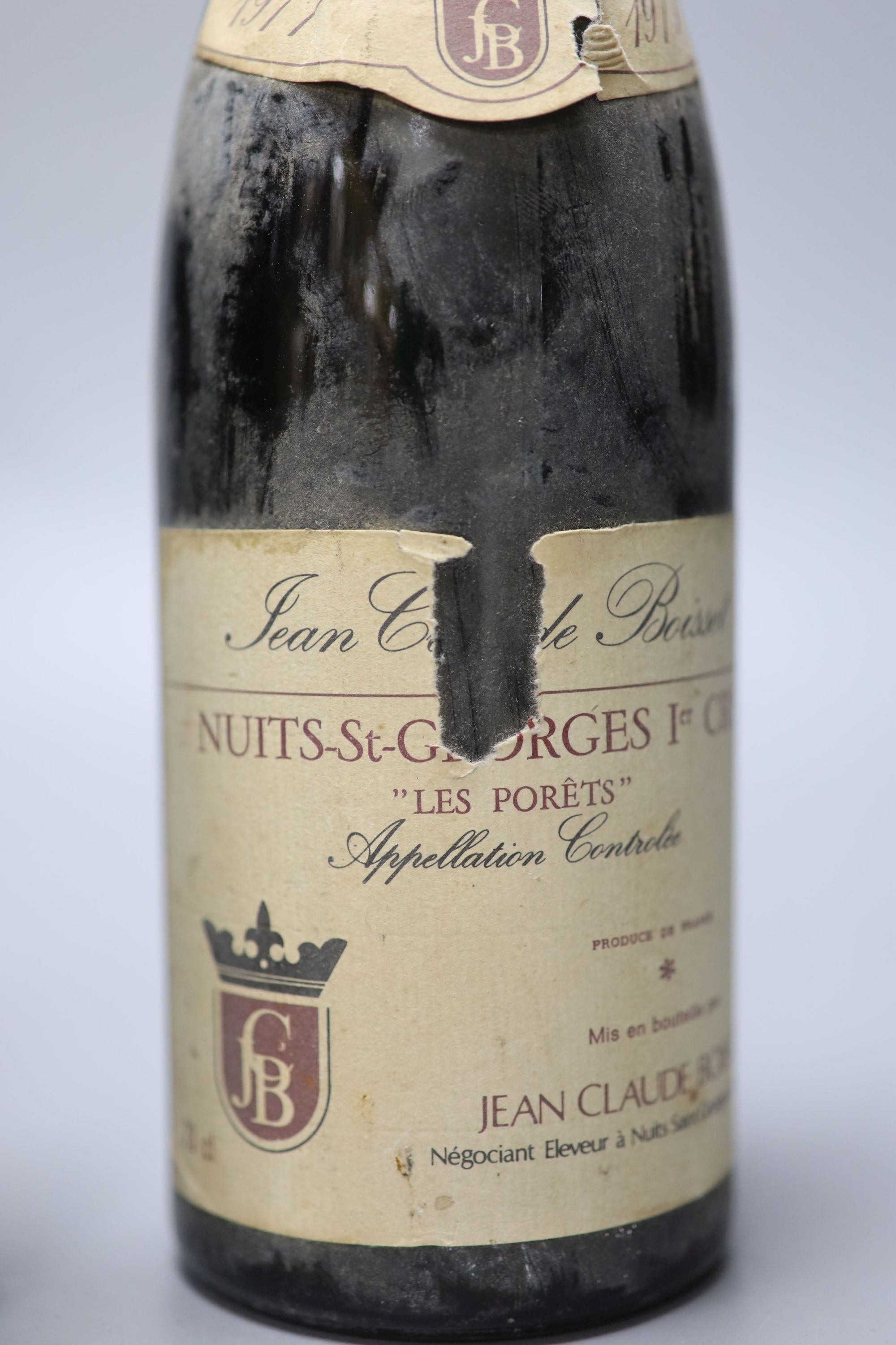 A 1977 Nuits-St-Georges Ier Cru and three French Bordeauxs